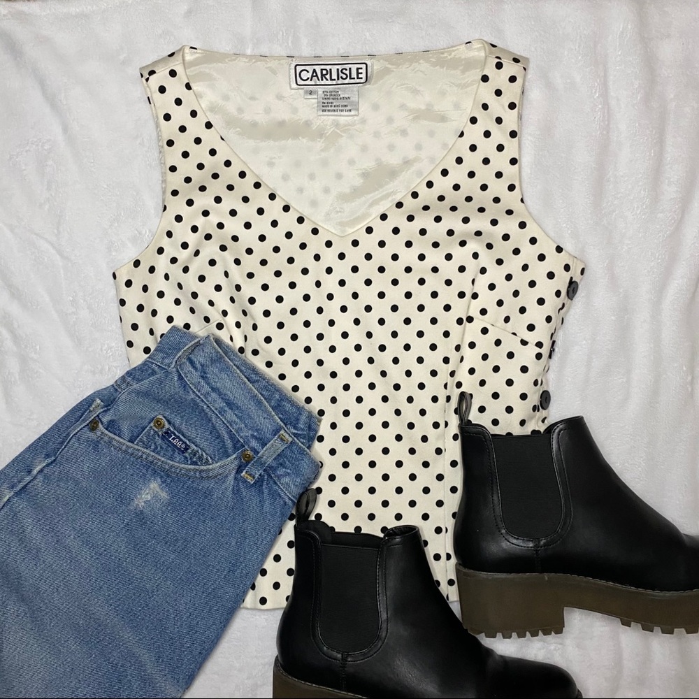 Carlisle Polka dot button up top